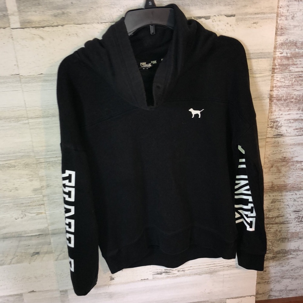 Victoria's Secret PINK cowl neck sweatshirt black/white XS PINK VS sweatshirt​​​